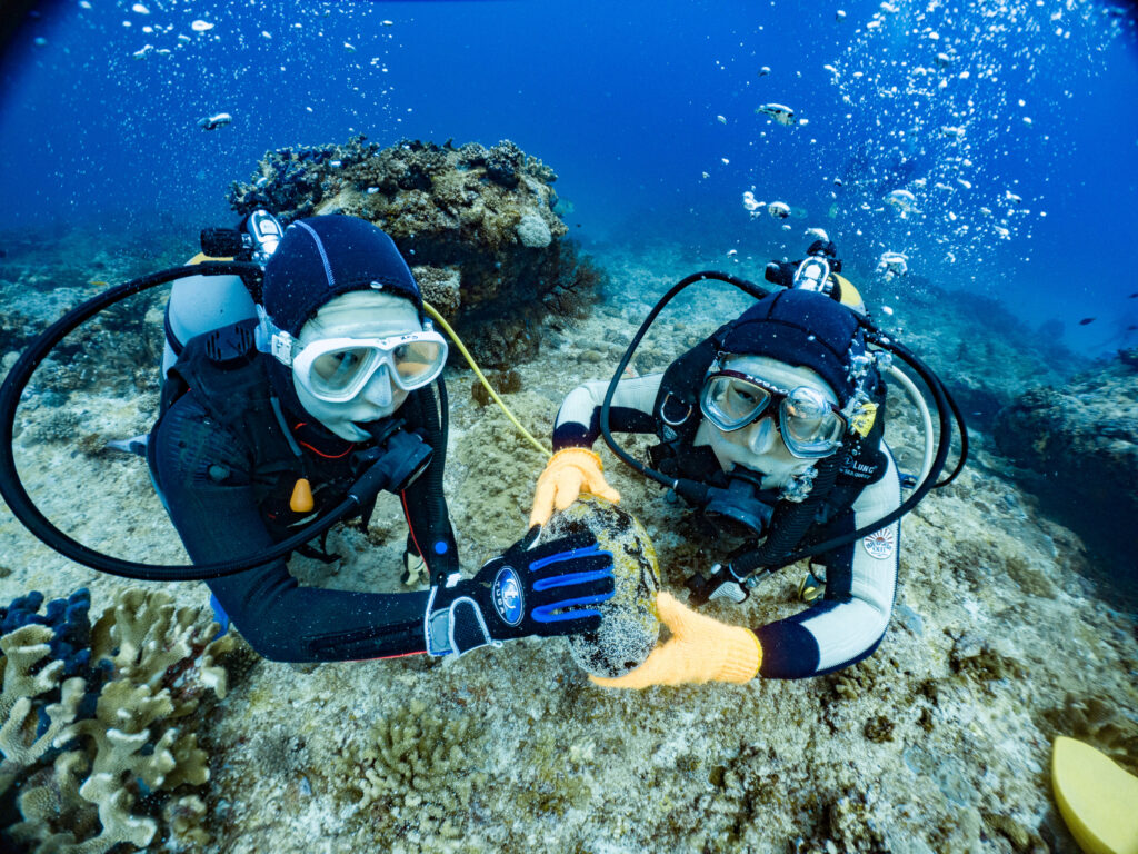 一緒にナマコを観察したりと仲良さそうなご姉弟でした