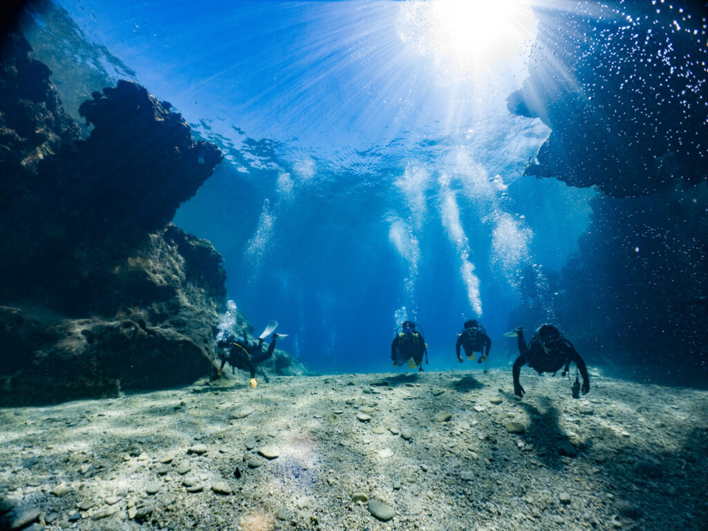 2日目のケラマでの講習。天気も海況も透明度も最高